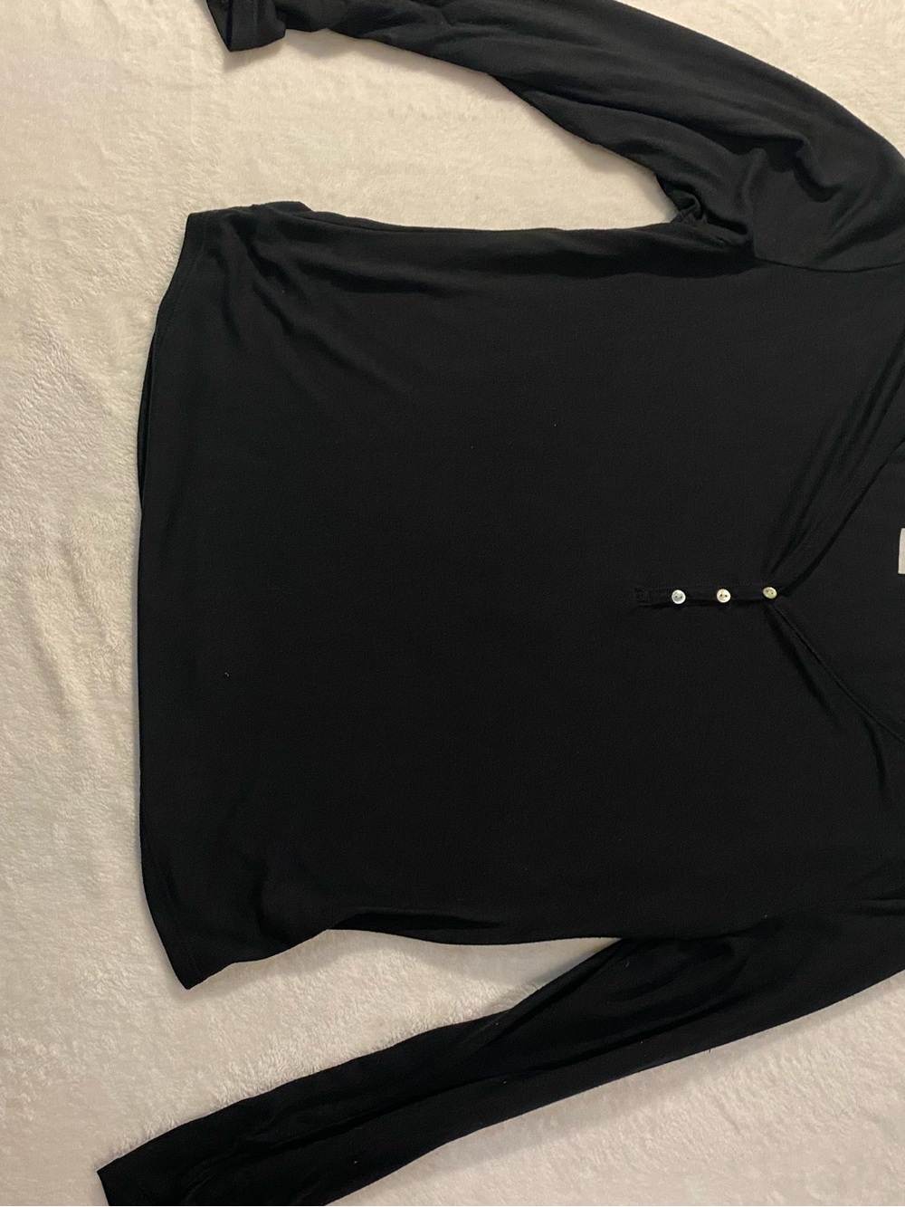 stars above Black Long Sleeve Henley Top